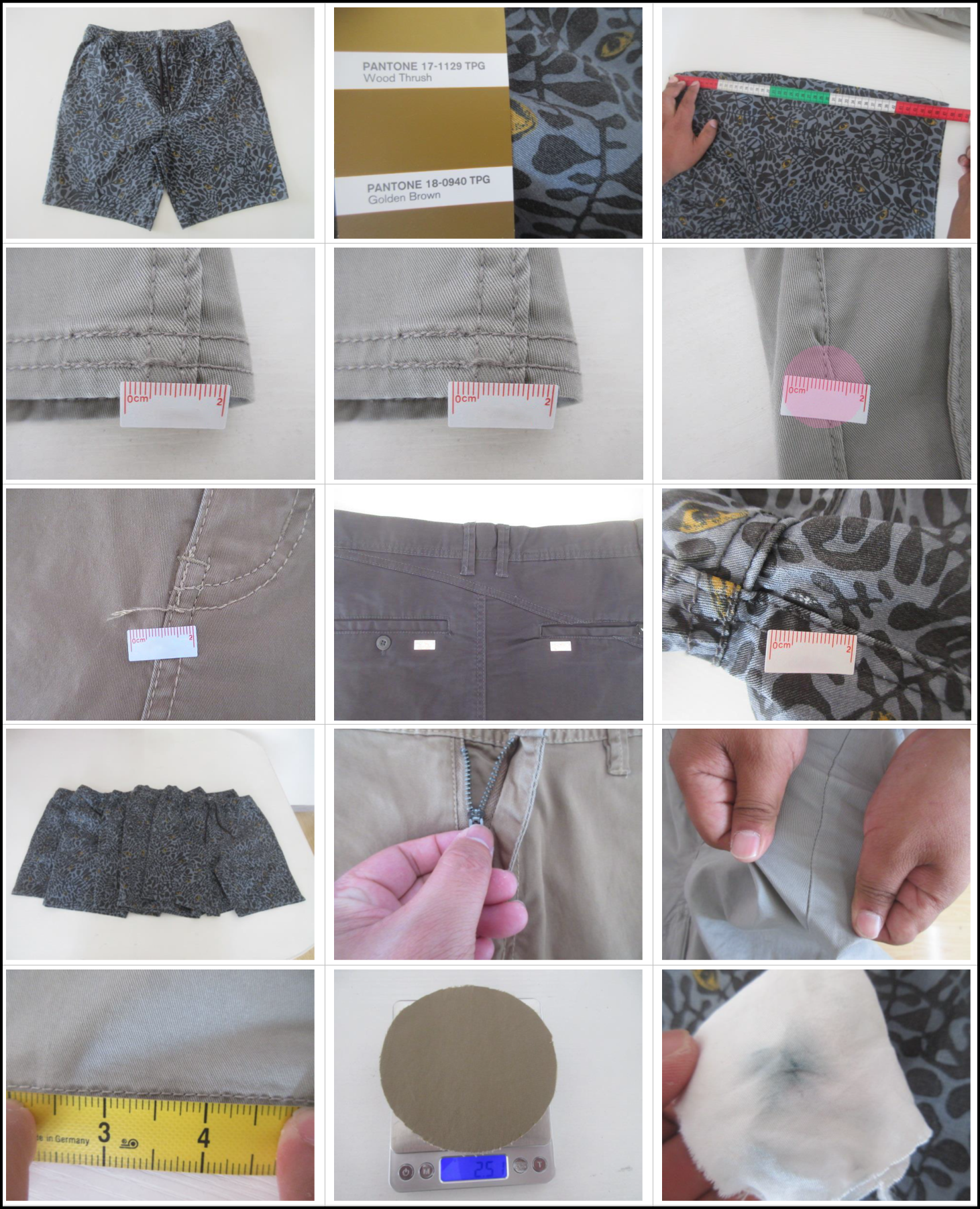 Inspection for Men's shorts