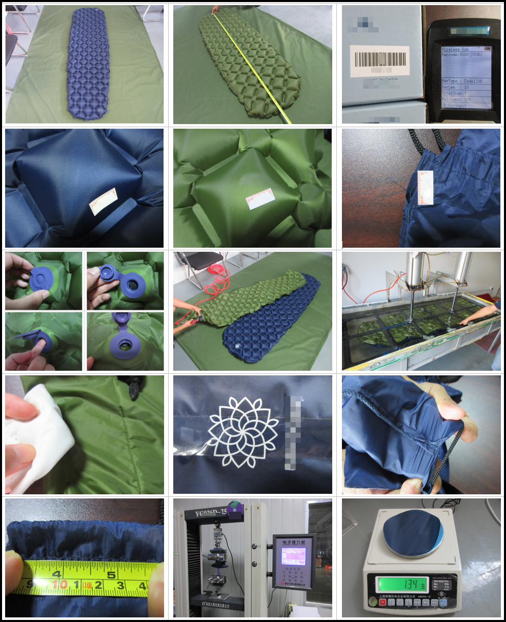 Inspection for Inflatable sleeping pad 